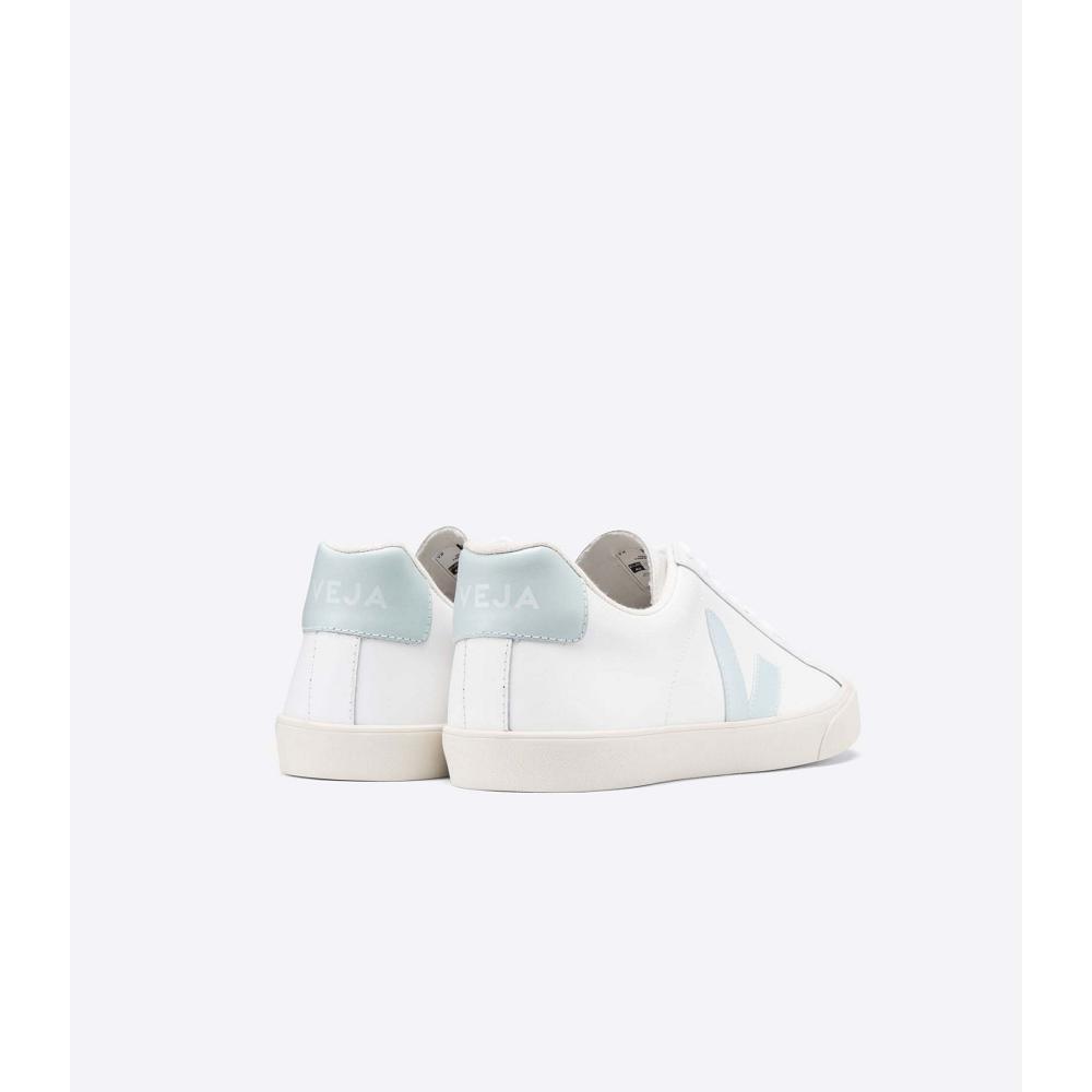 Veja ESPLAR LEATHER Sneakers Dames White/Blue | BE 609WNB